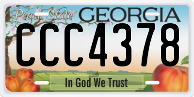 GA license plate CCC4378