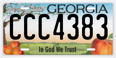 GA license plate CCC4383