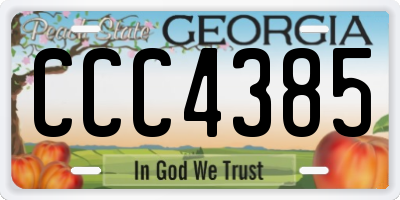 GA license plate CCC4385