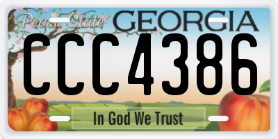 GA license plate CCC4386