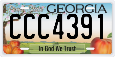 GA license plate CCC4391