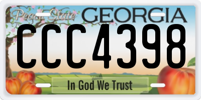 GA license plate CCC4398