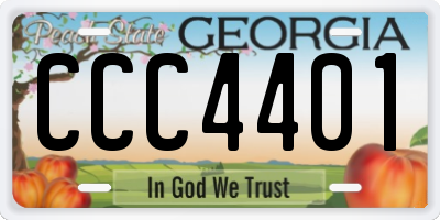 GA license plate CCC4401
