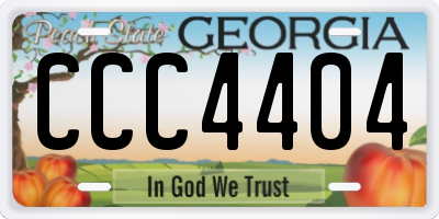 GA license plate CCC4404