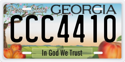 GA license plate CCC4410
