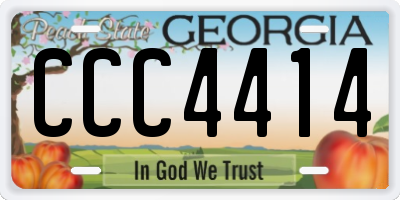 GA license plate CCC4414