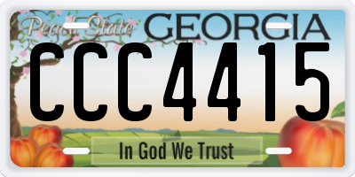 GA license plate CCC4415