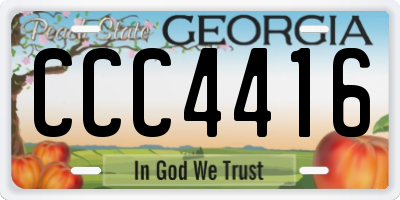 GA license plate CCC4416