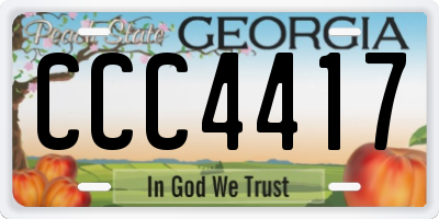 GA license plate CCC4417