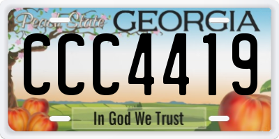 GA license plate CCC4419