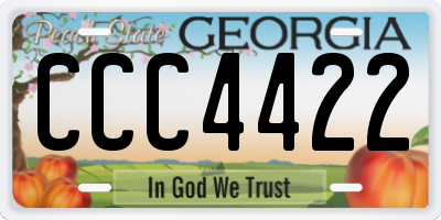 GA license plate CCC4422