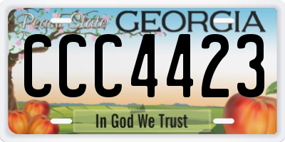 GA license plate CCC4423