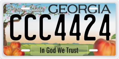 GA license plate CCC4424