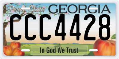 GA license plate CCC4428