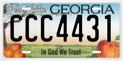 GA license plate CCC4431