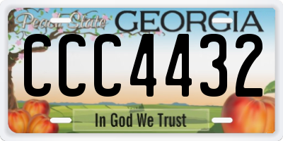 GA license plate CCC4432