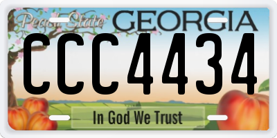 GA license plate CCC4434