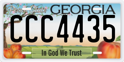 GA license plate CCC4435