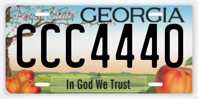 GA license plate CCC4440