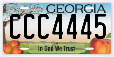 GA license plate CCC4445