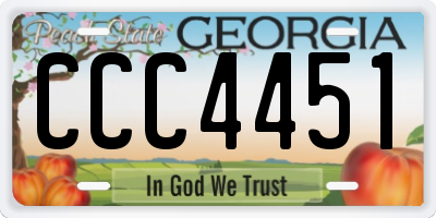GA license plate CCC4451