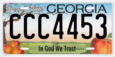 GA license plate CCC4453