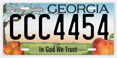 GA license plate CCC4454
