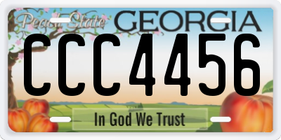 GA license plate CCC4456