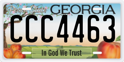 GA license plate CCC4463