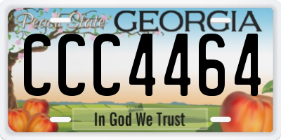 GA license plate CCC4464
