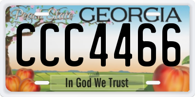 GA license plate CCC4466