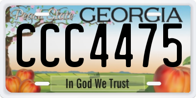 GA license plate CCC4475