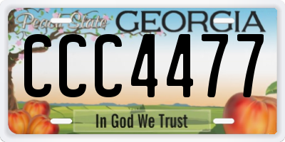 GA license plate CCC4477