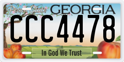 GA license plate CCC4478