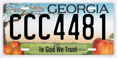 GA license plate CCC4481