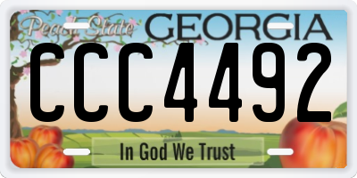 GA license plate CCC4492