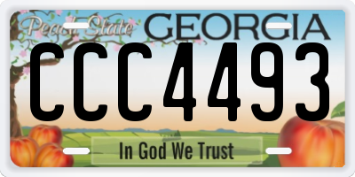 GA license plate CCC4493
