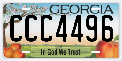 GA license plate CCC4496