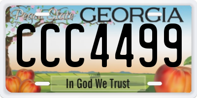 GA license plate CCC4499