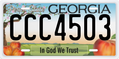 GA license plate CCC4503