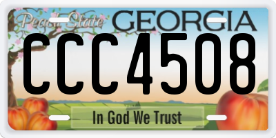 GA license plate CCC4508