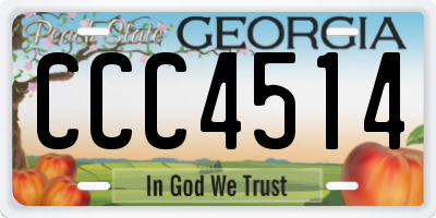GA license plate CCC4514