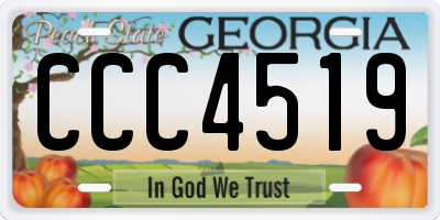 GA license plate CCC4519