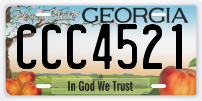GA license plate CCC4521
