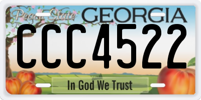 GA license plate CCC4522