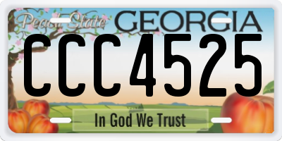 GA license plate CCC4525