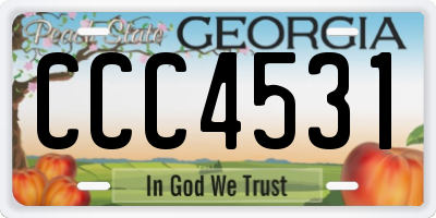 GA license plate CCC4531