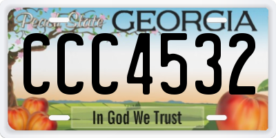 GA license plate CCC4532