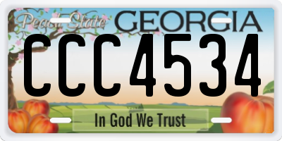 GA license plate CCC4534
