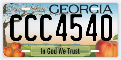 GA license plate CCC4540